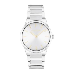 שעון Calvin Klein קלווין קליין לאישה Linear Elegance דגם 25100076 עם לוח בגוון לבן כסוף
