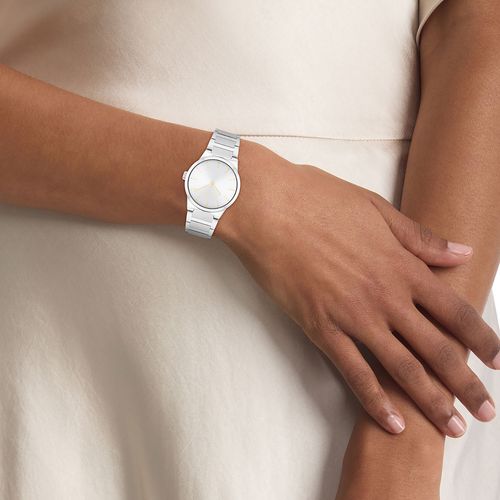שעון Calvin Klein קלווין קליין לאישה Linear Elegance דגם 25100076, לוח בגוון לבן כסוף, תמונה 3
