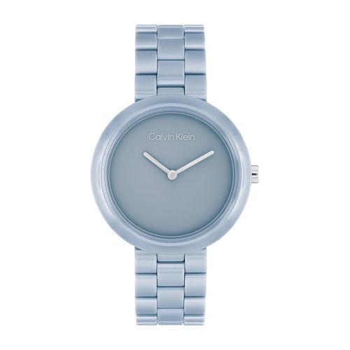 שעון Calvin Klein קלווין קליין לאישה CK PURE דגם 25100074, לוח בגוון תכלת
