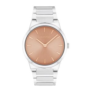 שעון Calvin Klein קלווין קליין לאישה CK LINEAR ELEGANCE דגם 25100085 עם לוח בגוון כתום