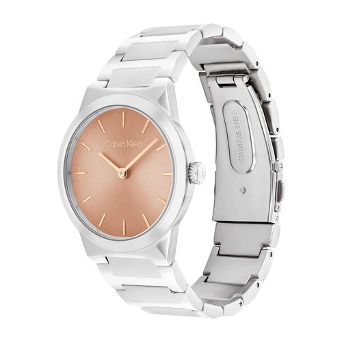 שעון Calvin Klein קלווין קליין לאישה CK LINEAR ELEGANCE דגם 25100085, לוח בגוון כתום, תמונה 2