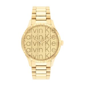 שעון Calvin Klein קלווין קליין יוניסקס לנשים ולגברים CK Iconic דגם 25200327 עם לוח בגוון זהב