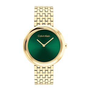 שעון Calvin Klein קלווין קליין לאישה Twisted Bezel דגם 25100066 עם לוח בגוון ירוק