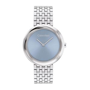 שעון Calvin Klein קלווין קליין לאישה Twisted Bezel דגם 25100065 עם לוח בגוון תכלת