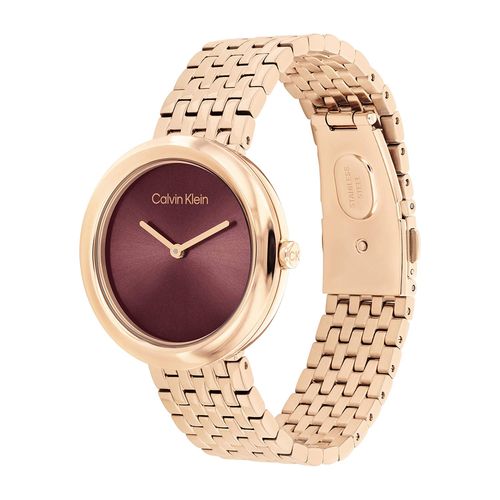 שעון Calvin Klein קלווין קליין לאישה Twisted Bezel דגם 25100067, לוח בגוון בורדו, תמונה 3