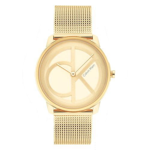 שעון Calvin Klein קלווין קליין לאישה CK Iconic דגם 25200034, לוח בגוון זהב
