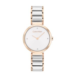 שעון Calvin Klein קלווין קליין לאישה Minimalistic T Bar דגם 25200139 עם לוח בגוון לבן