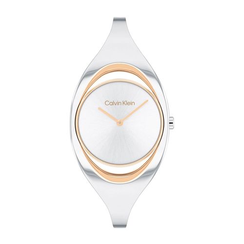 שעון Calvin Klein קלווין קליין לאישה Elation דגם 25200424, לוח בגוון כסוף