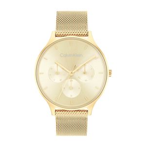 שעון Calvin Klein קלווין קליין לאישה CK Timeless דגם 25200103 עם לוח בגוון זהב