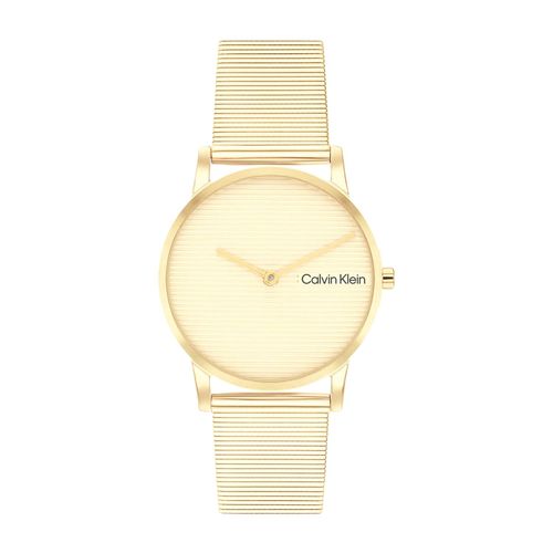 שעון Calvin Klein קלווין קליין לאישה CK FEEL דגם 25100035, לוח בגוון זהב