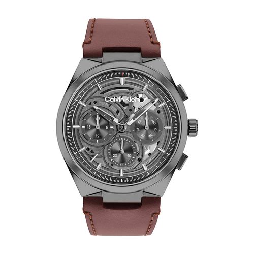 שעון Calvin Klein קלווין קליין לגבר Distinguish Skeleton דגם 25200576, לוח בגוון אפור