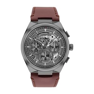 שעון Calvin Klein קלווין קליין לגבר Distinguish Skeleton דגם 25200576 עם לוח בגוון אפור