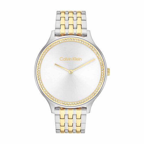 שעון Calvin Klein קלווין קליין לאישה Timeless דגם 25100002, לוח בגוון לבן