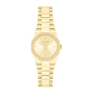 שעון Calvin Klein קלווין קליין לאישה Geometric Elegance דגם 25100142 עם לוח בגוון זהב