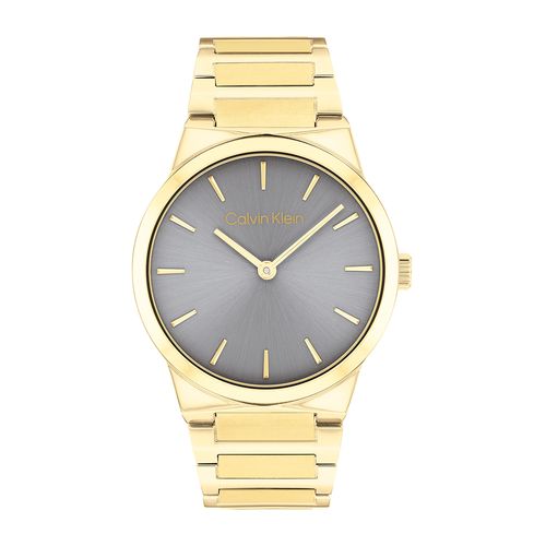שעון Calvin Klein קלווין קליין לאישה CK LINEAR ELEGANCE דגם 25100082, לוח בגוון אפור