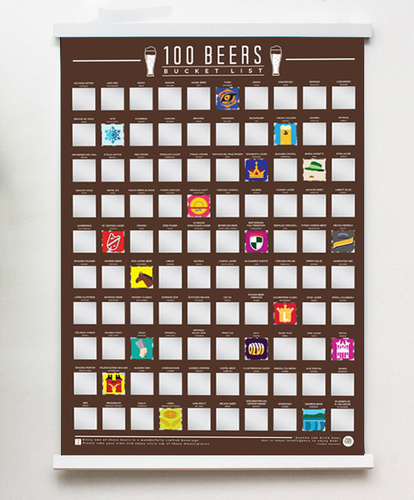 פוסטר גירוד 100 הבירות הטובות ביותר Bucket List 