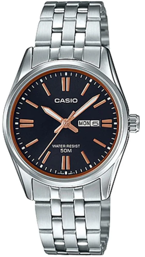 CASIO LTP-1335D-1A2 נשים עם תאריכון מלא עם יום בשבוע