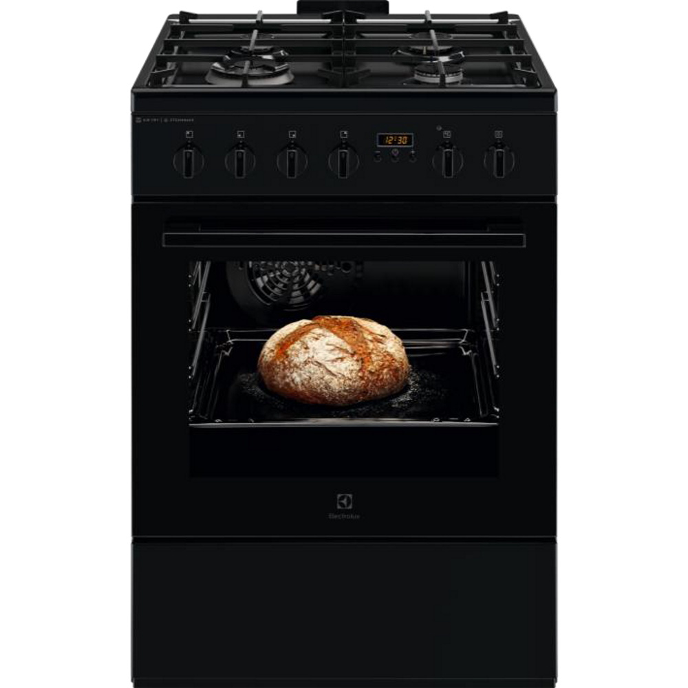 תנור משולב כיריים גז - 4 להבות Electrolux אלקטרולוקס SteamBake & AirFry LKK660224K