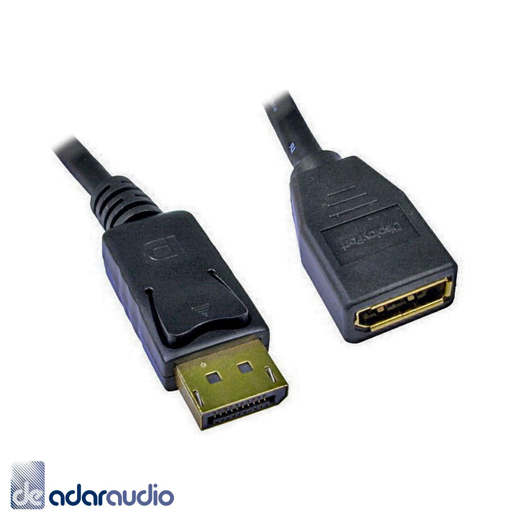 כבל מאריך DISPLAY PORT זכר-נקבה באורך 20 ס"מ (PORT SAVER)