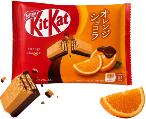 KitKat-מיני וופל פריכים בציפוי בטעם שוקולד ובטעם תפוז  104.4 גרם
