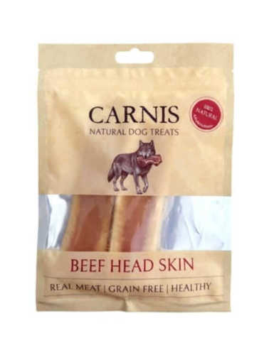 חטיף טבעי לכלבים קארניס קרקפת בקר Beef Head Skin (70 גרם)