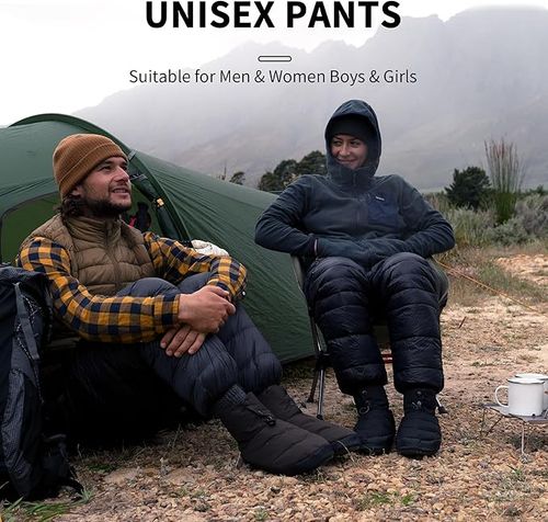 מכנסי פוך לגבר ולאישה נייצ'רהייק NATUREHIKE DW-90 Down Pants עם כיסים – בשימוש בקמפינג