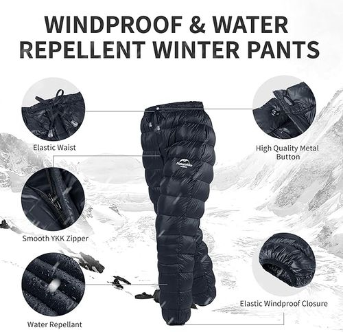 מכנסי פוך לגבר ולאישה נייצ'רהייק NATUREHIKE DW-90 Down Pants עם כיסים – פרטי המכנס