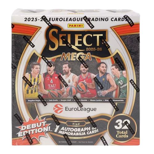 קלפי ספורט פניני יורוליג 2025/26 2025/26 Panini Select EuroLeague Basketball Mega Hobby Box