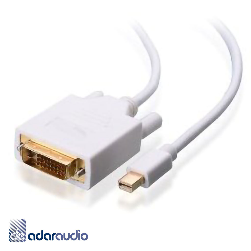 כבל MINI DISPLAY PORT זכר ל-DVI זכר באורך 1.8 מטר