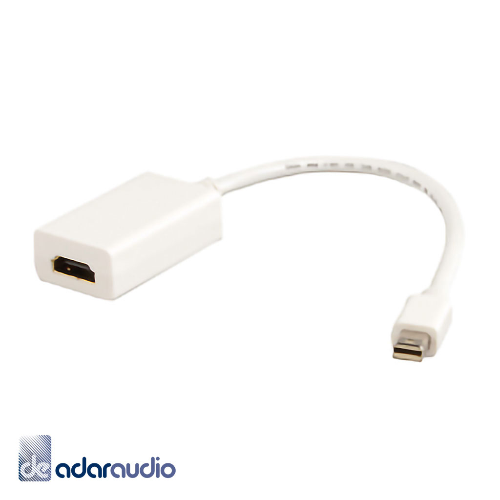 מתאם מיני DISPLAY PORT ל-HDMI נקבה באורך 20 ס"מ, תומך אודיו