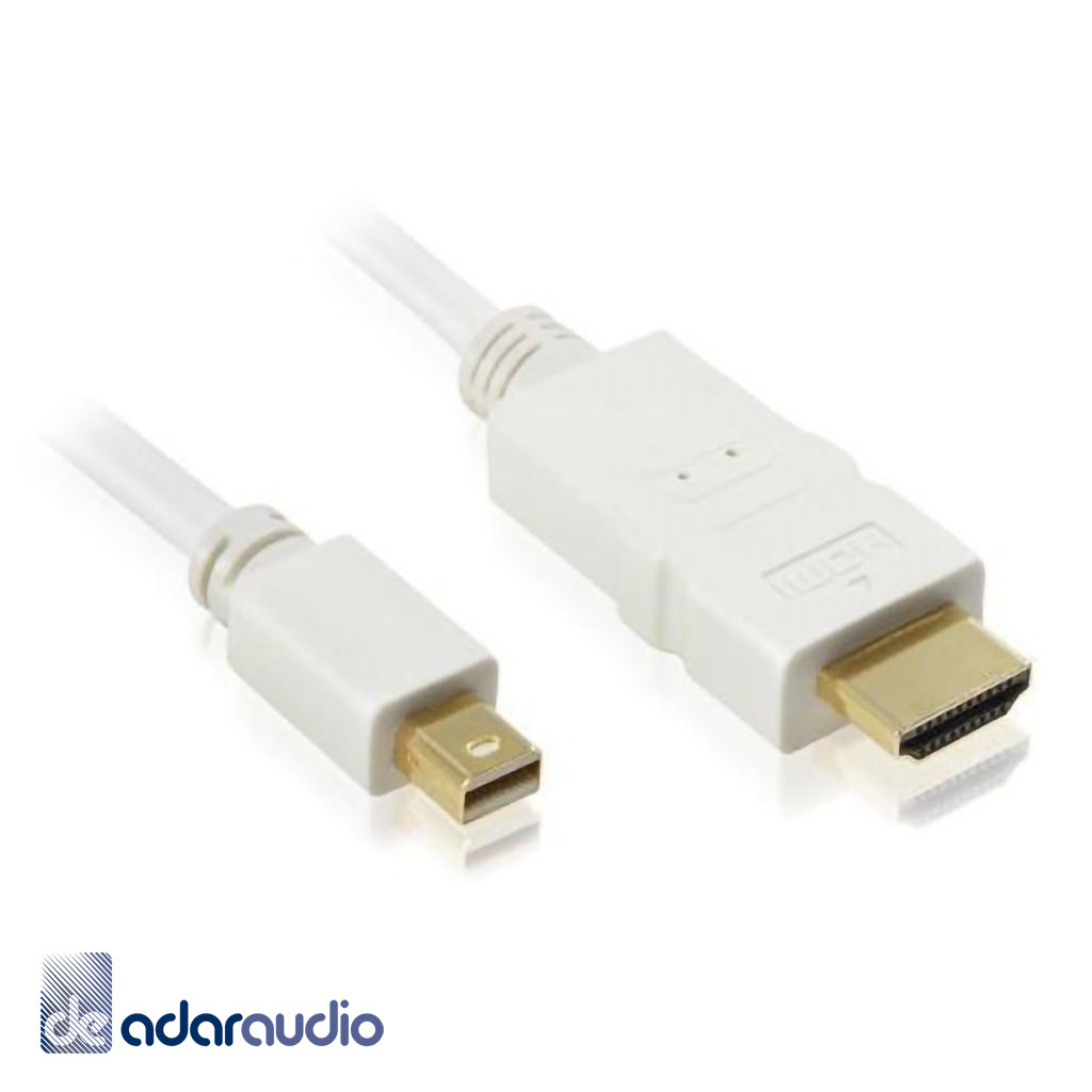 כבל MINI DISPLAY PORT זכר ל-HDMI זכר באורך 1.8 מטר, תומך אודיו