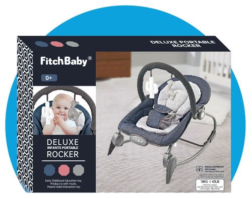 טרמפולינה ונדנדה לתינוק Portable Rocker עם מנגינות, רטט הרגעה וקשת צעצועים מלידה ועד 18 ק