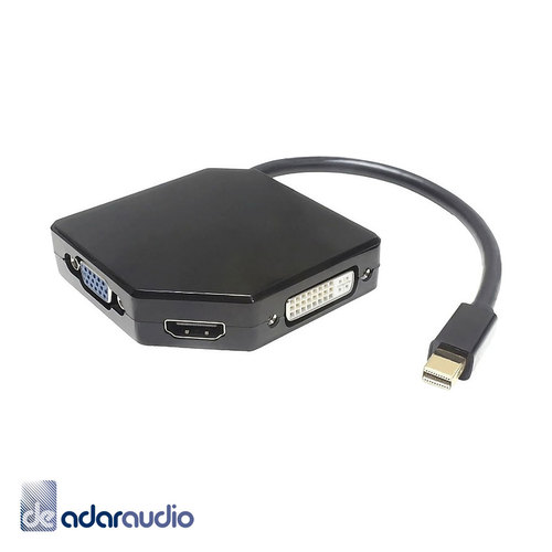 מתאם מיני DISPLAY PORT אוניברסלי ל-HDMI + DVI + VGA נקבות, תומך אודיו ב-HDMI