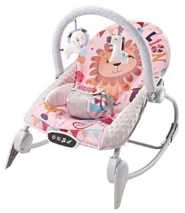 טרמפולינה ונדנדה לתינוק Portable Deluxe Rocker עם מנגינות, רטט הרגעה וקשת צעצועים מלידה ועד 18 ק"ג - ורוד קרקס