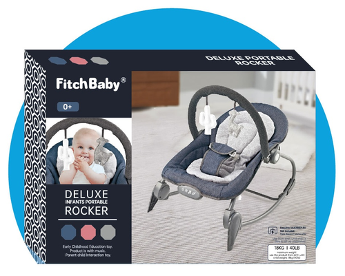 טרמפולינה ונדנדה לתינוק Portable Rocker עם מנגינות, רטט הרגעה וקשת צעצועים מלידה ועד 18 ק