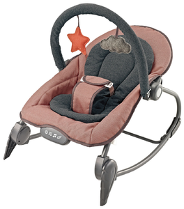 טרמפולינה ונדנדה לתינוק Portable Rocker עם מנגינות, רטט הרגעה וקשת צעצועים מלידה ועד 18 ק"ג - חמרה