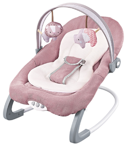 טרמפולינה ונדנדה מפוארת לתינוק Deluxe Bouncer לידה עד 18 ק"ג עם מנגינות, רטט הרגעה וקשת צעצועים מתכוננת - ורוד