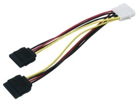 כבל כוח 2xSATA - MOLEX באורך 15 ס