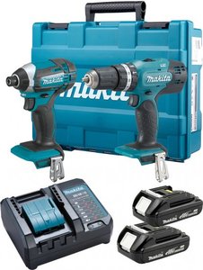סט 2 כלים 18V נטען עם 2 סוללות 1.5A ומטען MAKITA DLX2142Q1 מקיטה