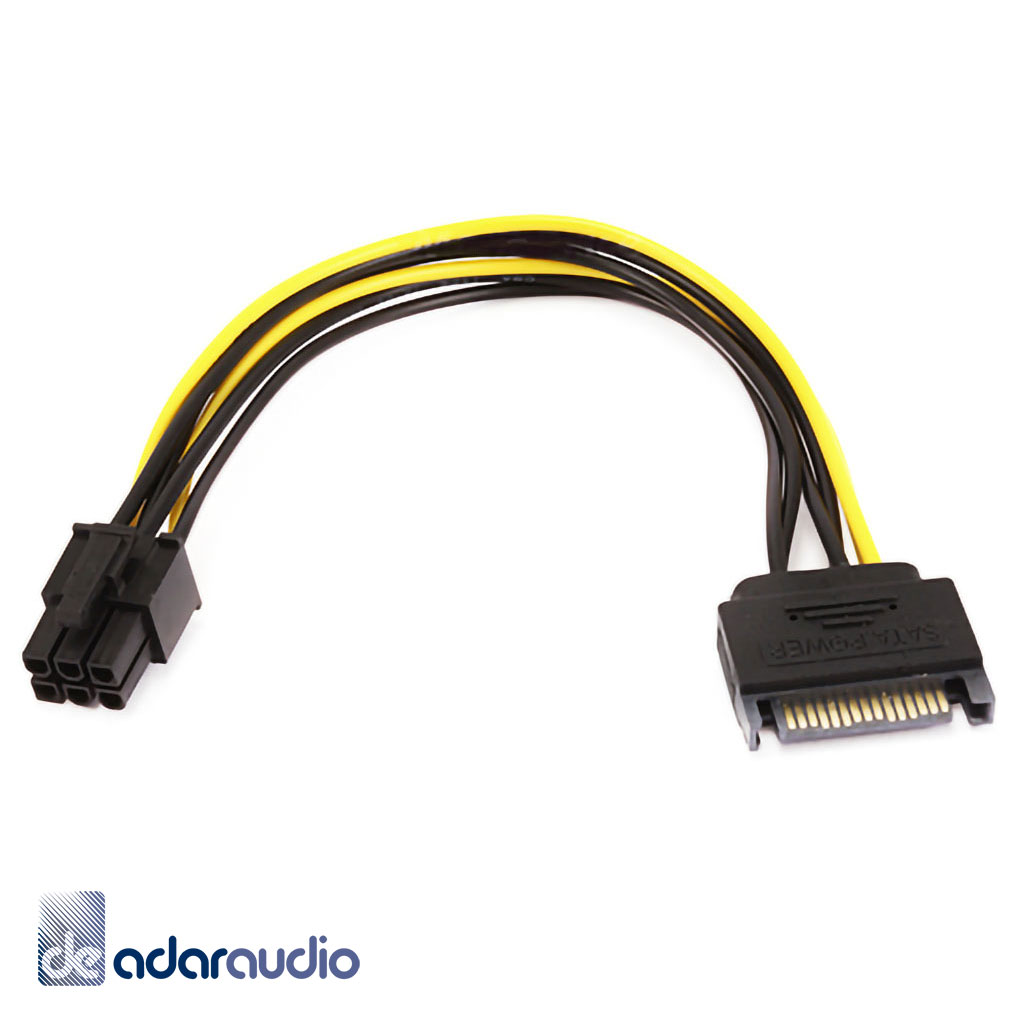 כבל כוח SATA MALE - 6PIN PCI EXPRESS