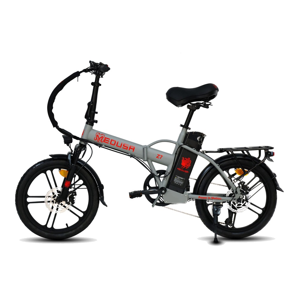 אופניים חשמליים 48V 10A - דגם MEDUZA Z7 - צבע אפור/אדום