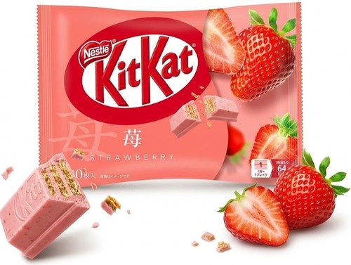 kitKat-מיני פריכים וופל במילוי וציפוי בטעם תות שדה 113 גרם