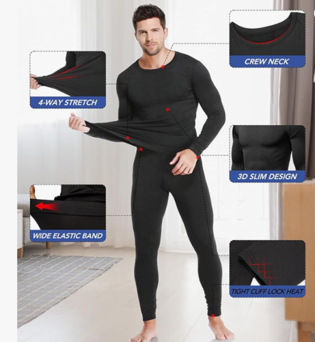 סט ביגוד תרמי לגבר לקור מחמם ומנדף TEEPIRE Thermal Underwear