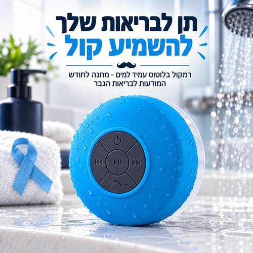 רמקול בלוטוס כחול עמיד למים למקלחת