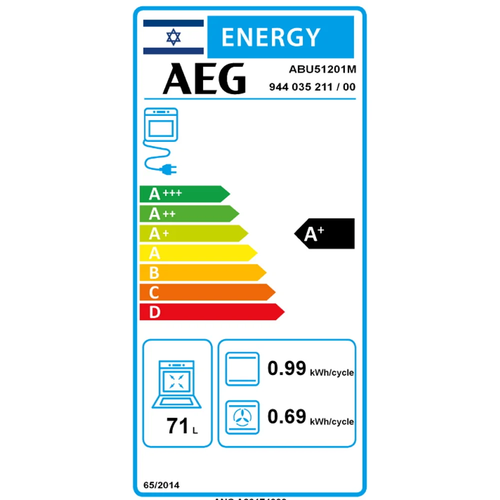 ‏⁧תנור בנוי ⁦AEG⁩ א.א.ג. ⁦Multifunction Oven SurroundCook ABU51201M⁩⁩‏