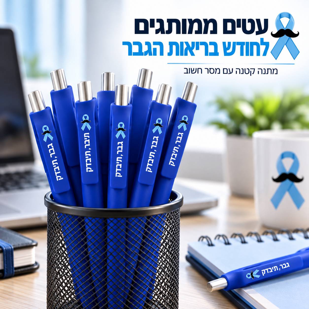 100 עטי ג׳ל לואיז גומי צבעוני - חודש נובמבר לבריאות הגבר