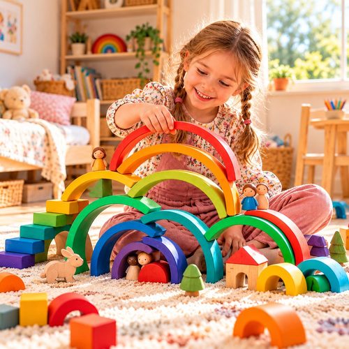 קשת מעץ מונטסורי וולדורף 12 חלקים