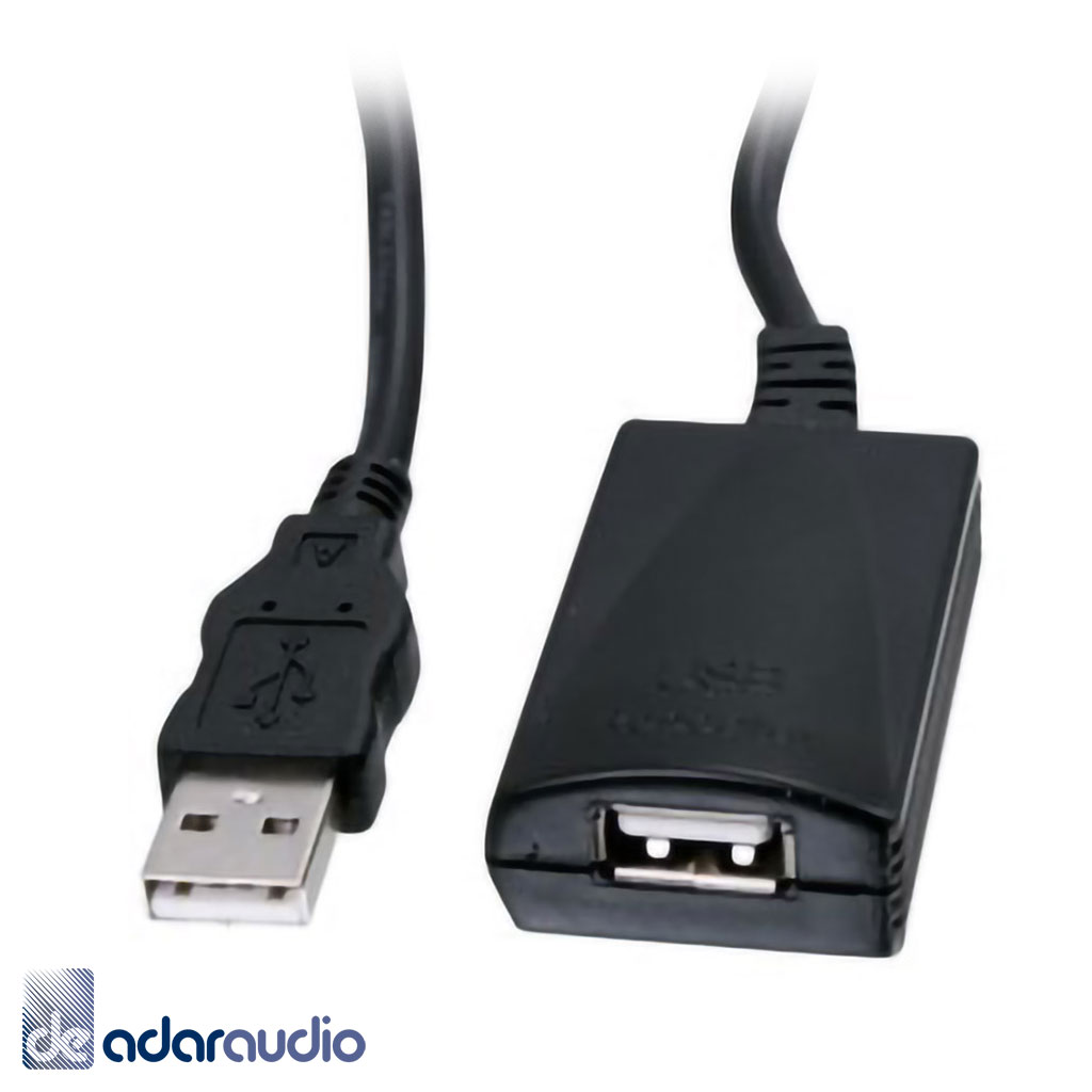 כבל USB2.0 מאריך אקטיבי זכר - נקבה, 5 מטר