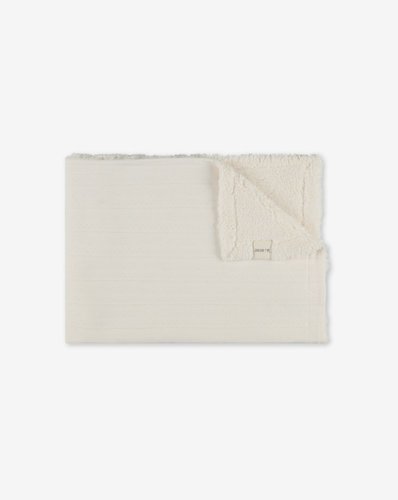 שמיכת COZY כותנה פויינטל מודפס עם שרפה 75X100 - שמנת MINENE