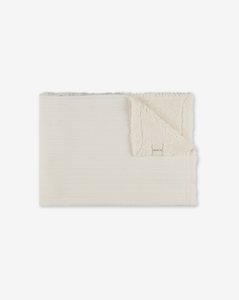 שמיכת COZY כותנה פויינטל מודפס עם שרפה 75X100 - שמנת MINENE